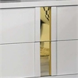 Queen Bedroom Set- White- Gold Wood- 2 Piece Set with Nightstand
