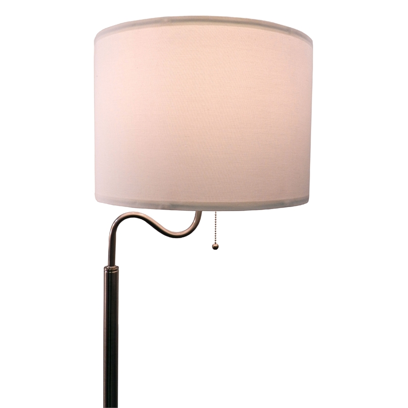 Accent Table Lamp with Shelves and USB Ports- 58 Inch- White Drum Shade