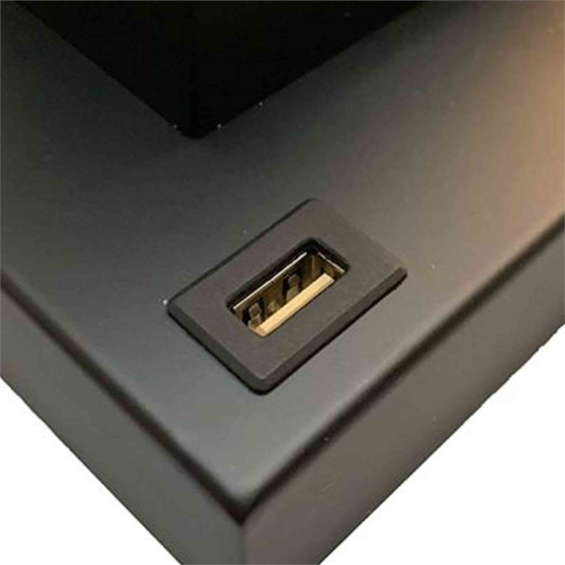 Accent Table Lamp- Square Crystal LED Panel- 22 Inch Black Pewter