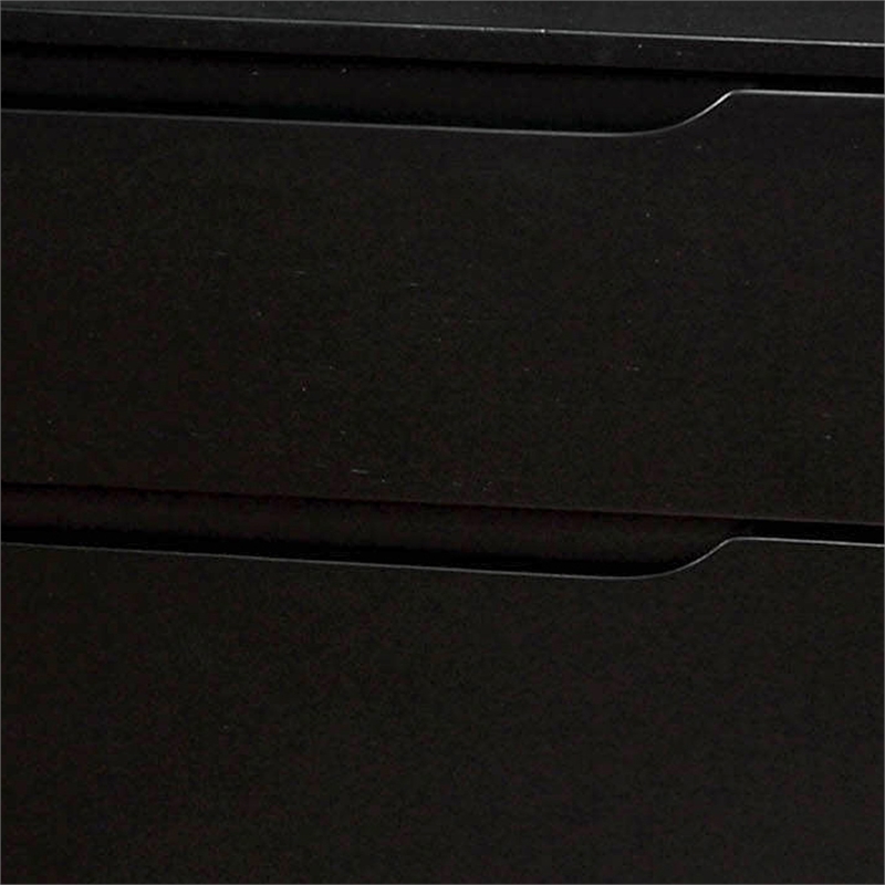 Queen Bedroom Set- Black Wood- 3 Piece Set with 2 Nightstands