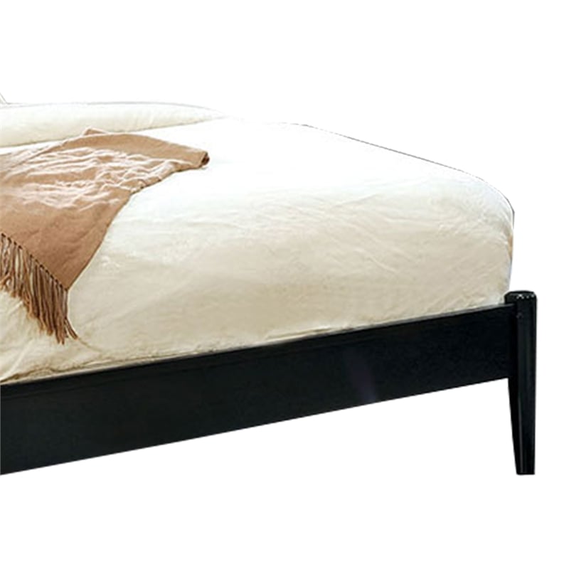 Queen Bedroom Set- Black Wood- 3 Piece Set with 2 Nightstands