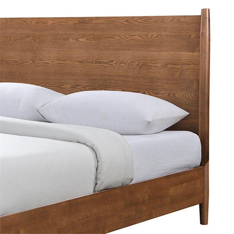 Queen Bedroom Set- Walnut Brown- Nickel Wood- 2 Piece Set with Nightstand