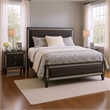 Queen Bedroom Set- Gray- Nickel Wood- 2 Piece Set with Nightstand