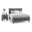 Queen Bedroom Set- Gray- Nickel Wood- 2 Piece Set with Nightstand