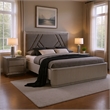 Queen Bedroom Set- Gray- Silver Wood- 2 Piece Set with Nightstand
