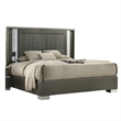 Queen Bedroom Set- White- Gray Wood- 2 Piece Set with Nightstand