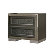 Queen Bedroom Set- White- Gray Wood- 2 Piece Set with Nightstand