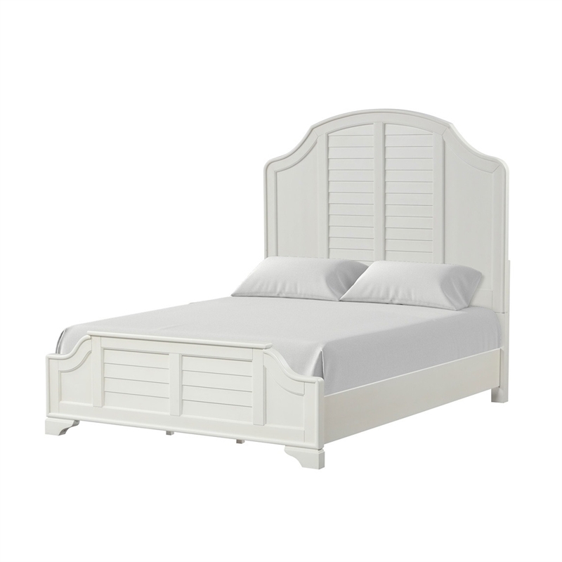 Queen Bedroom Set- White Wood- 2 Piece Set with Nightstand