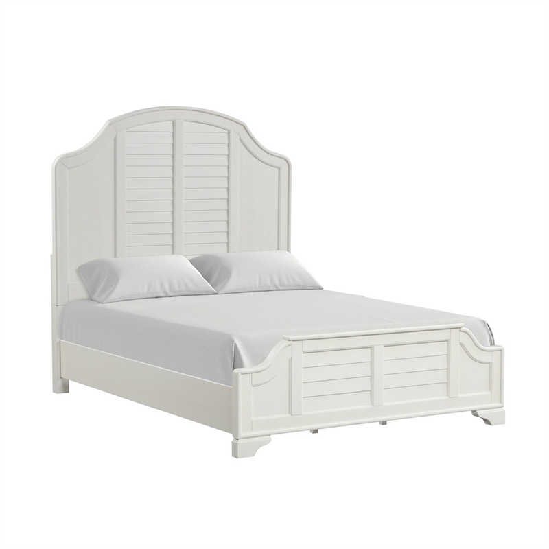 Queen Bedroom Set- White Wood- 2 Piece Set with Nightstand