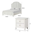 Queen Bedroom Set- White Wood- 2 Piece Set with Nightstand