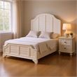 Queen Bedroom Set- White Wood- 2 Piece Set with Nightstand