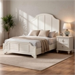 Queen Bedroom Set- White Wood- 2 Piece Set with Nightstand