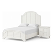 Queen Bedroom Set- White Wood- 2 Piece Set with Nightstand