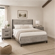 Queen Bedroom Set- Gray Wood- 3 Piece Set with 2 Nightstands
