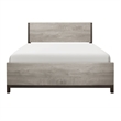Queen Bedroom Set- Gray Wood- 2 Piece Set with Nightstand
