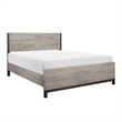 Queen Bedroom Set- Gray Wood- 2 Piece Set with Nightstand