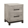 Queen Bedroom Set- Gray Wood- 2 Piece Set with Nightstand