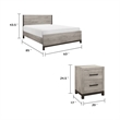 Queen Bedroom Set- Gray Wood- 2 Piece Set with Nightstand