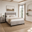 Queen Bedroom Set- Gray Wood- 2 Piece Set with Nightstand