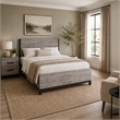 Queen Bedroom Set- Gray Wood- 2 Piece Set with Nightstand