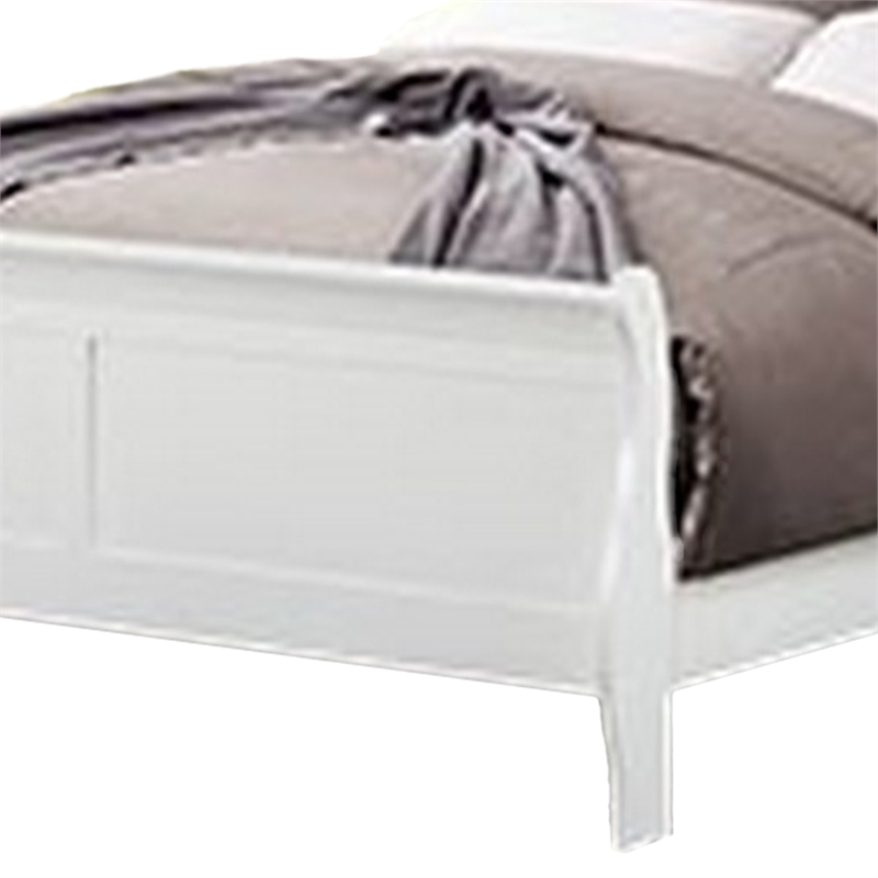 Queen Bedroom Set- White- Nickel Wood- 3 Piece Set with 2 Nightstands