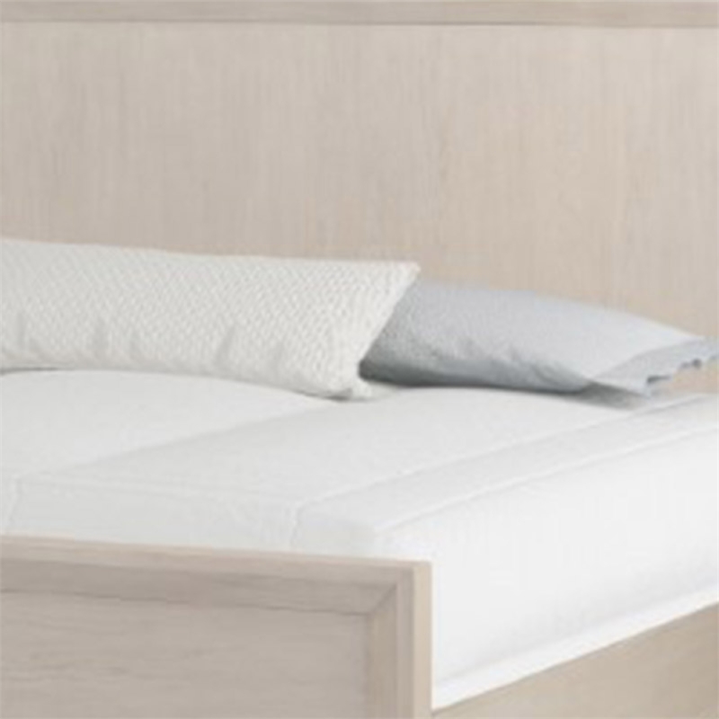 Queen Bedroom Set- Natural Oak Brown-Champagne Wood- 2 Piece Set with Nightstand