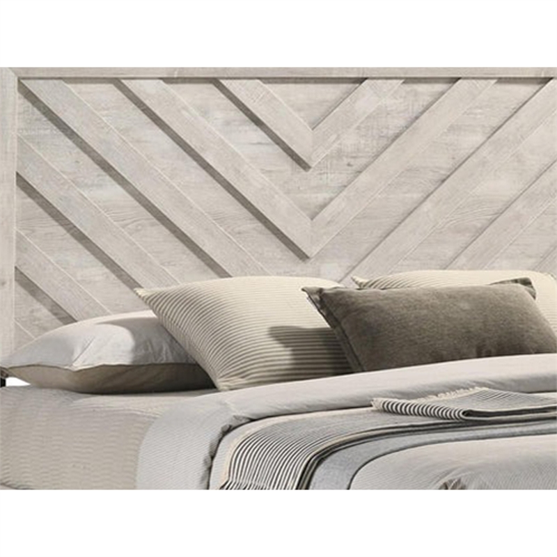 King Bedroom Set- Beige- Black Wood- 2 Piece Set with Nightstand