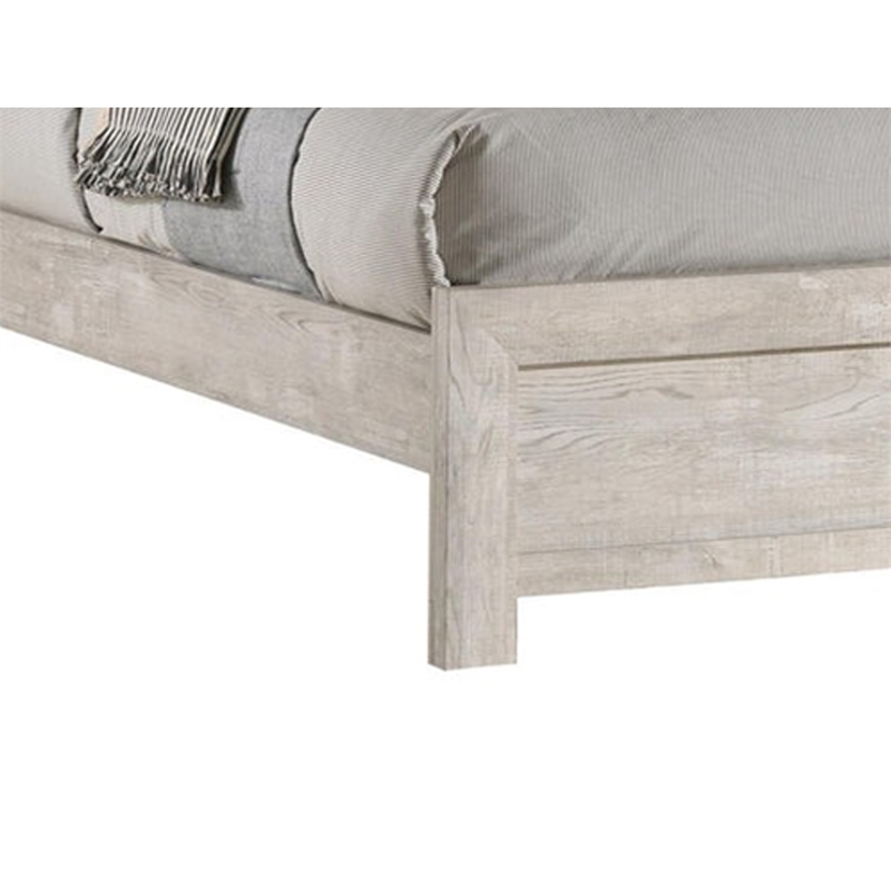 Queen Bedroom Set- Beige- Black Wood- 2 Piece Set with Nightstand