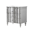 Queen Bedroom Set- Silver- Chrome Wood- 2 Piece Set with Nightstand