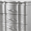 Queen Bedroom Set- Silver- Chrome Wood- 2 Piece Set with Nightstand