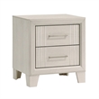 Queen Bedroom Set- White- Silver Wood- 2 Piece Set with Nightstand