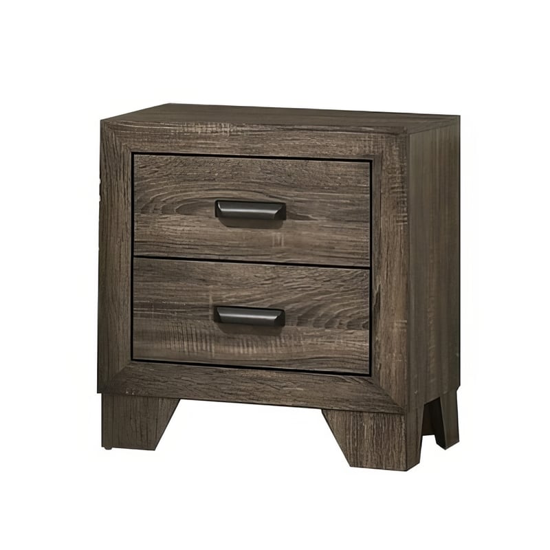 Full Bedroom Set- Brown Wood- 3 Piece Set with Nightstand and Dresser
