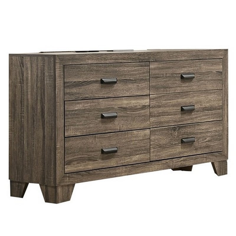 Full Bedroom Set- Brown Wood- 3 Piece Set with Nightstand and Dresser