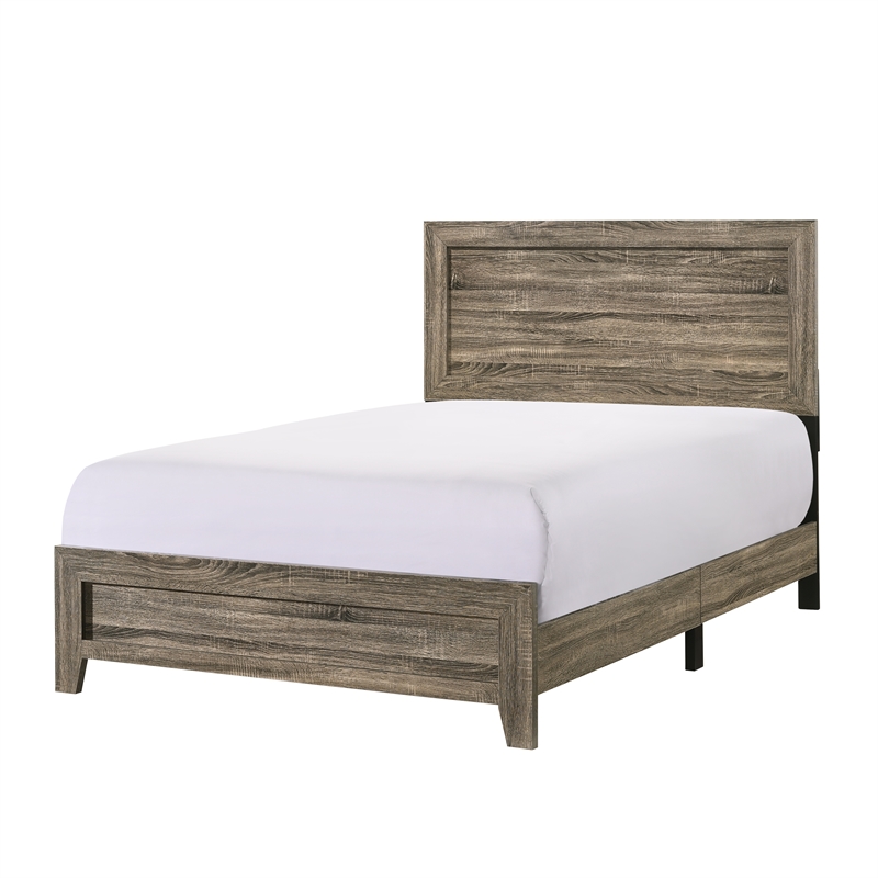 Full Bedroom Set- Brown Wood- 2 Piece Set with Nightstand