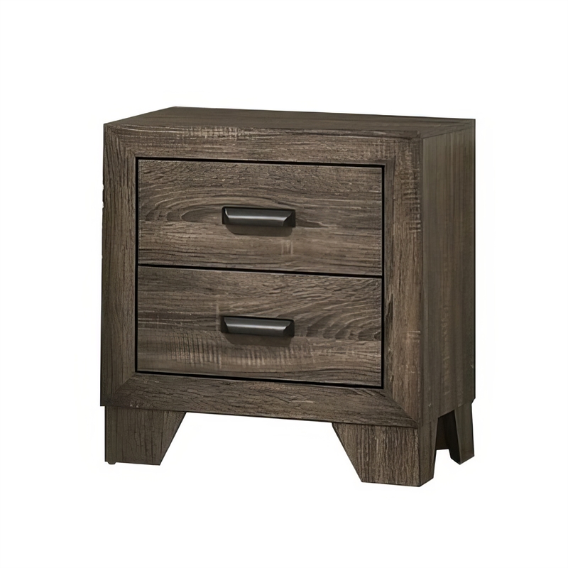 Full Bedroom Set- Brown Wood- 2 Piece Set with Nightstand