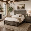 Full Bedroom Set- Brown Wood- 2 Piece Set with Nightstand