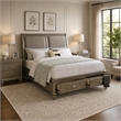 Queen Bedroom Set- Gold Wood- 3 Piece Set with 2 Nightstands