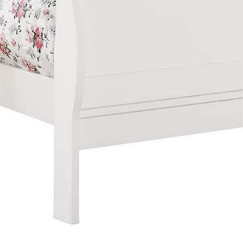 King Bedroom Set- White Wood- 3 Piece Set with 2 Nightstands
