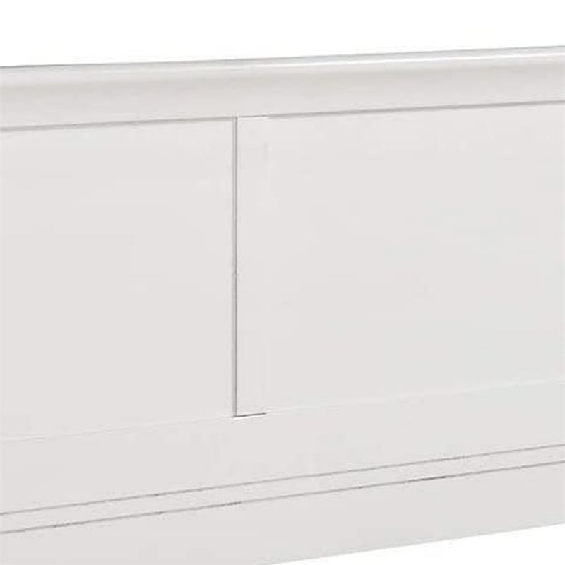 King Bedroom Set- White Wood- 3 Piece Set with 2 Nightstands