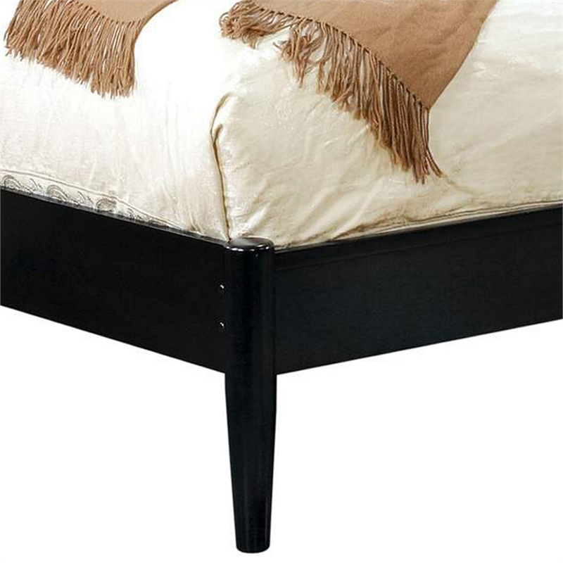 California King Bedroom Set- Black Wood- 3 Piece Set with 2 Nightstands