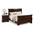 Queen Bedroom Set- Brown Wood- 2 Piece Set with Nightstand