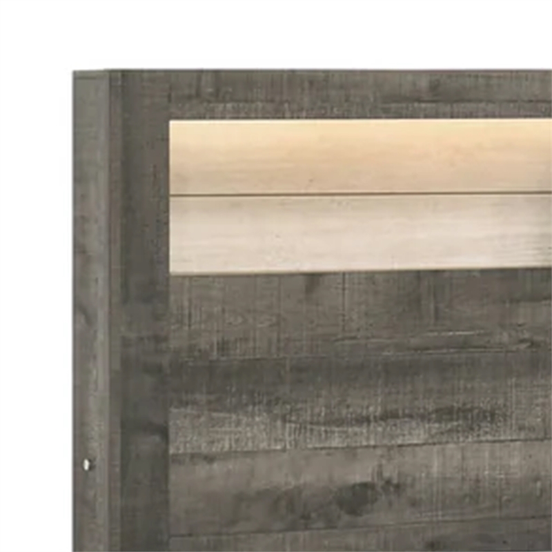 Queen Bedroom Set- Gray- White- Light Ash- Black Wood- 2 Piece Set w Nightstand