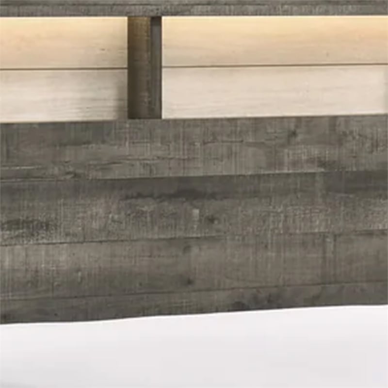 Queen Bedroom Set- Gray- White- Light Ash- Black Wood- 2 Piece Set w Nightstand