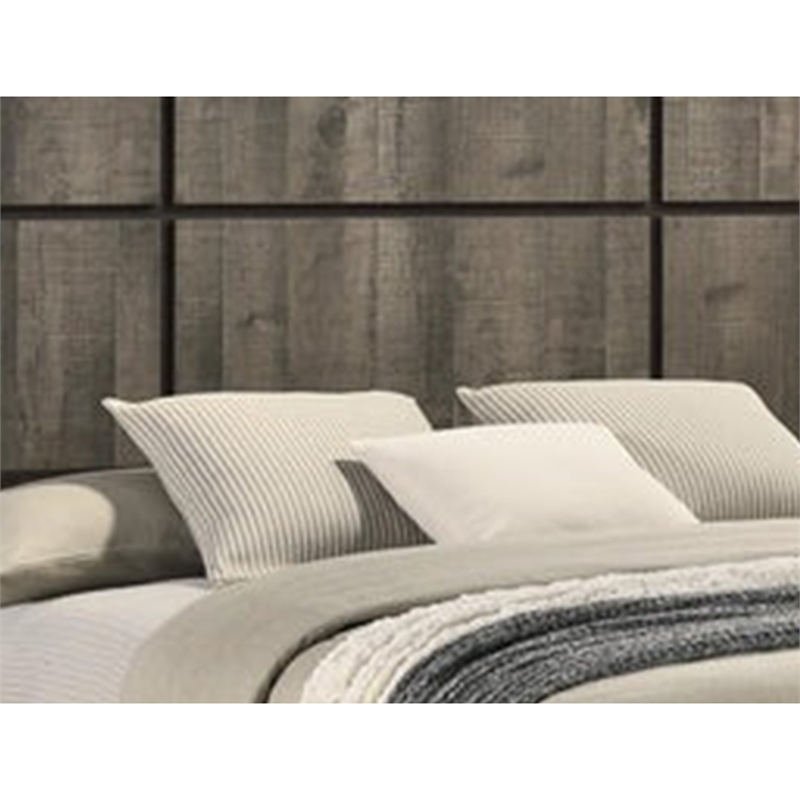 King Bedroom Set- Gray- Ebony Black Wood- 2 Piece Set with Nightstand
