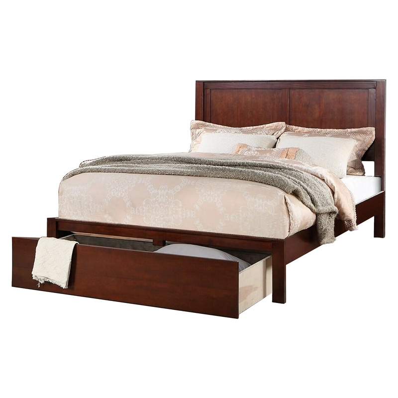 California King Bedroom Set- Cherry Brown-Wood- 3 Piece Set with 2 Nightstands