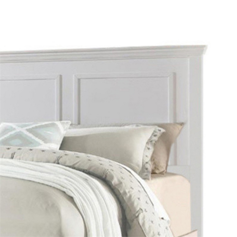 King Bedroom Set- White Wood- 3 Piece Set with 2 Nightstands
