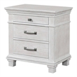 Queen Bedroom Set- Gray- Cream Wood- 2 Piece Set with Nightstand