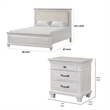Queen Bedroom Set- Gray- Cream Wood- 2 Piece Set with Nightstand