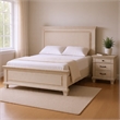 Queen Bedroom Set- Gray- Cream Wood- 2 Piece Set with Nightstand