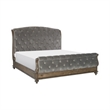 Queen Bedroom Set- Gray- Brown Wood- 2 Piece Set with Nightstand